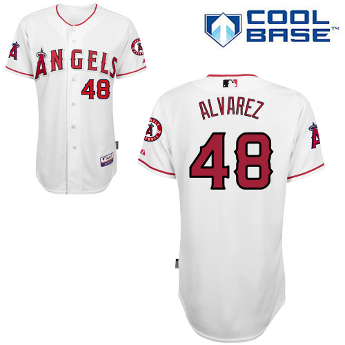 Jose alvarez #48 MLB Jersey-Los Angeles Angels of Anaheim Men's Authentic Home White Cool Base Baseball Jersey